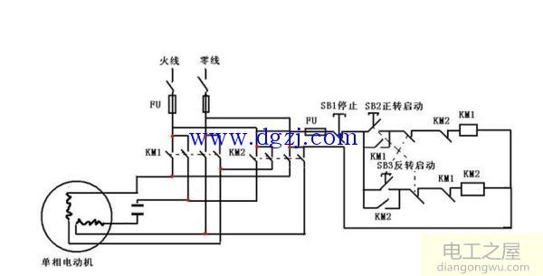 單相電機正反轉(zhuǎn)接線法四線