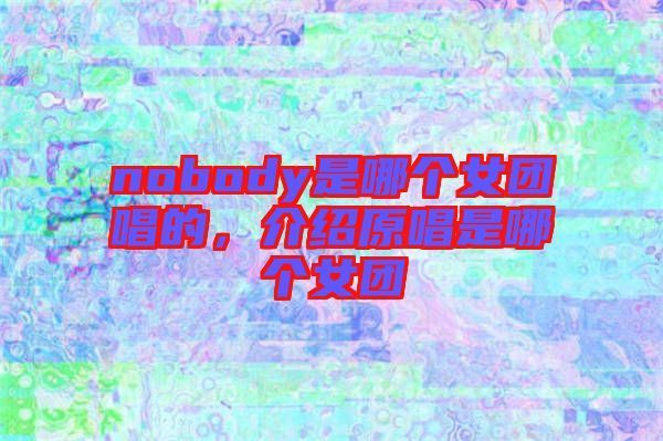 nobody是哪個女團唱的，介紹原唱是哪個女團