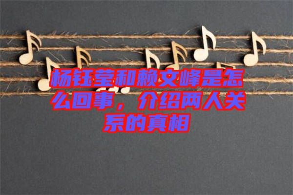 楊鈺瑩和賴(lài)文峰是怎么回事，介紹兩人關(guān)系的真相