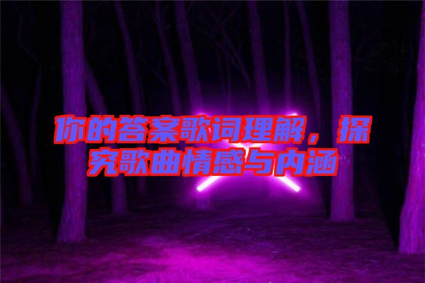 你的答案歌詞理解，探究歌曲情感與內(nèi)涵