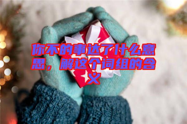 你不的事達(dá)了什么意思，解這個(gè)詞組的含義