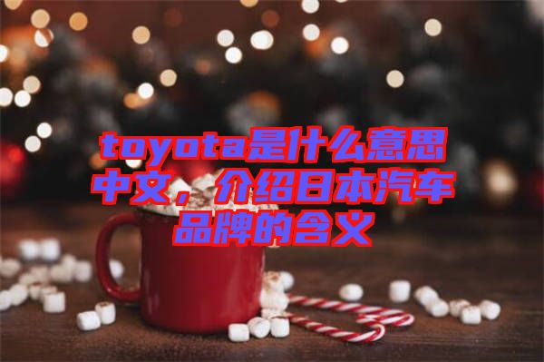 toyota是什么意思中文，介紹日本汽車品牌的含義