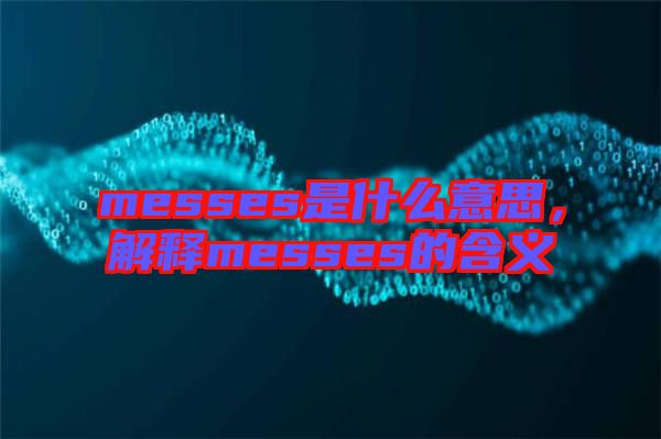 messes是什么意思，解釋messes的含義