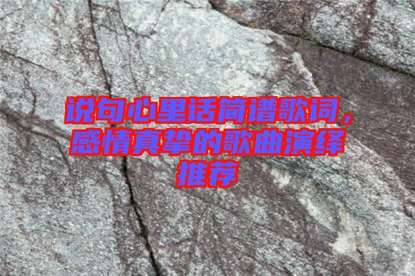 說句心里話簡(jiǎn)譜歌詞，感情真摯的歌曲演繹推薦