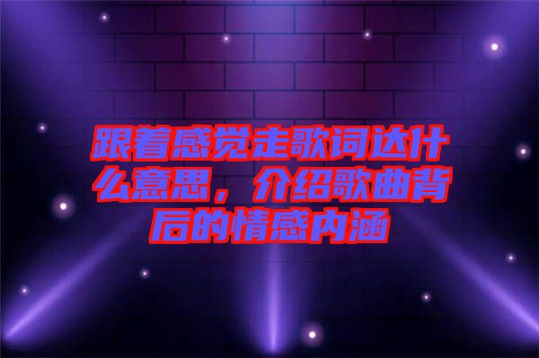 跟著感覺走歌詞達(dá)什么意思，介紹歌曲背后的情感內(nèi)涵