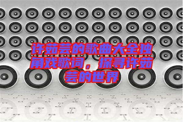 許茹蕓的歌曲大全獨角戲歌詞，探尋許茹蕓的世界