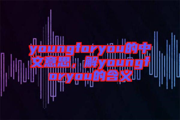 youngforyou的中文意思，解youngforyou的含義