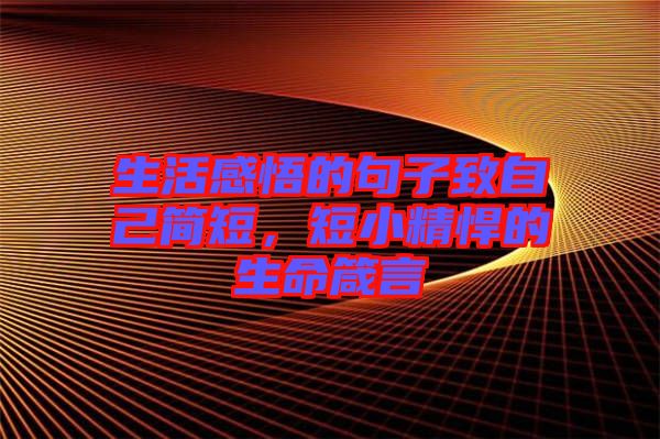 生活感悟的句子致自己簡短，短小精悍的生命箴言