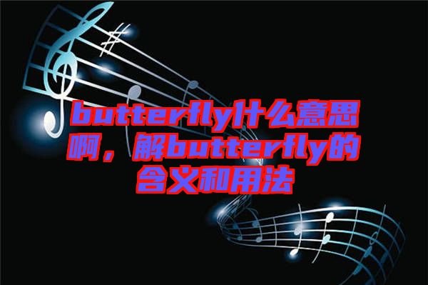 butterfly什么意思啊，解butterfly的含義和用法