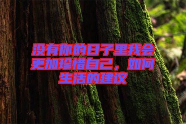 沒有你的日子里我會(huì)更加珍惜自己，如何生活的建議