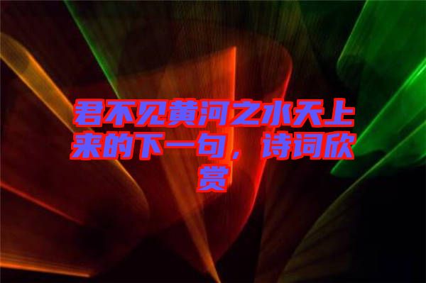 君不見黃河之水天上來的下一句，詩詞欣賞