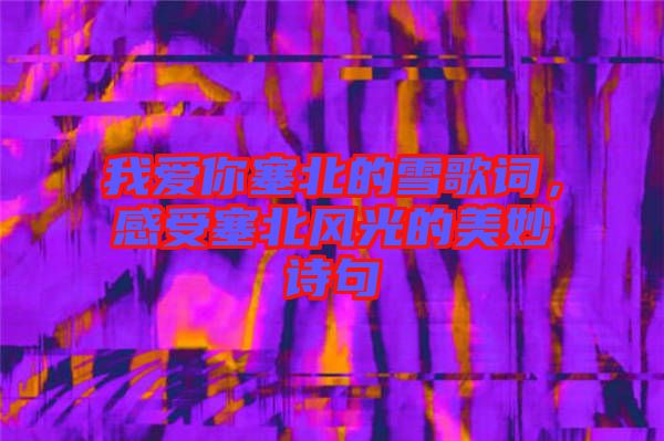 我愛你塞北的雪歌詞，感受塞北風(fēng)光的美妙詩句