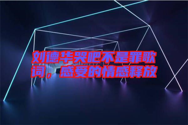 劉德華哭吧不是罪歌詞，感受的情感釋放