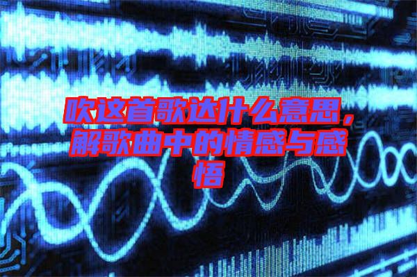 吹這首歌達什么意思，解歌曲中的情感與感悟