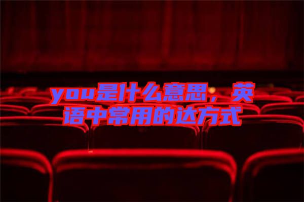 you是什么意思，英語中常用的達(dá)方式