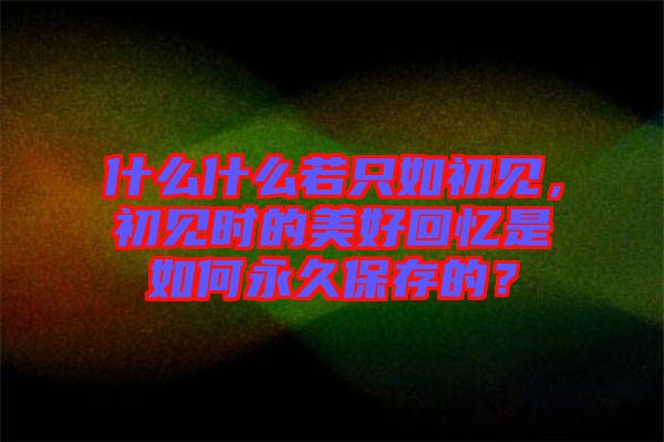 什么什么若只如初見(jiàn)，初見(jiàn)時(shí)的美好回憶是如何永久保存的？