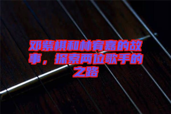 鄧紫棋和林宥嘉的故事，探索兩位歌手的之路