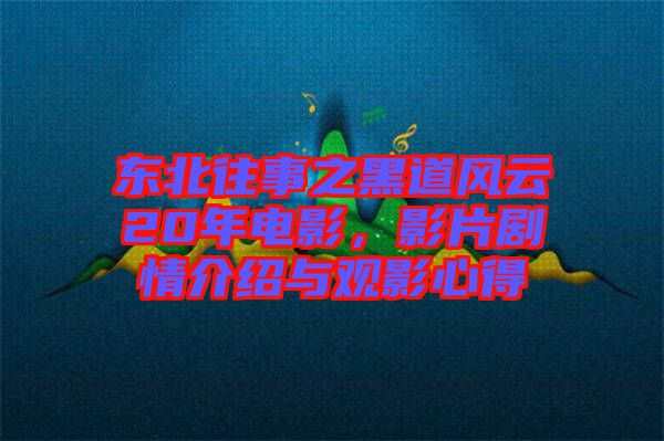 東北往事之黑道風云20年電影，影片劇情介紹與觀影心得