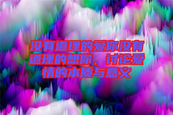 沒有道理的愛你沒有道理的想你，討論愛情的本質(zhì)與意義