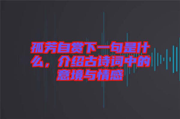 孤芳自賞下一句是什么，介紹古詩詞中的意境與情感