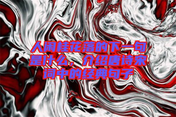 人閑桂花落的下一句是什么，介紹唐詩宋詞中的經(jīng)典句子