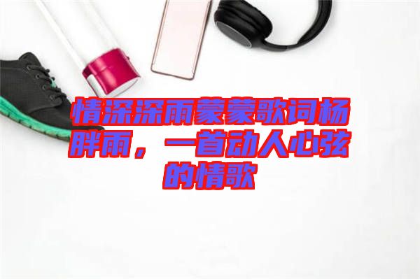 情深深雨蒙蒙歌詞楊胖雨，一首動人心弦的情歌