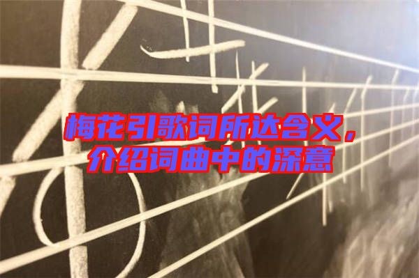 梅花引歌詞所達含義，介紹詞曲中的深意