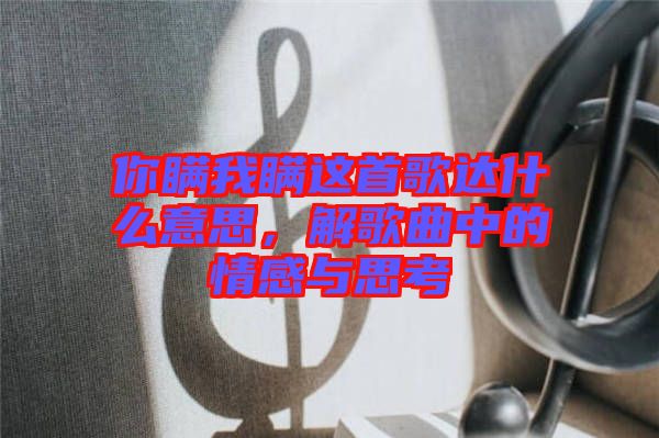 你瞞我瞞這首歌達(dá)什么意思，解歌曲中的情感與思考