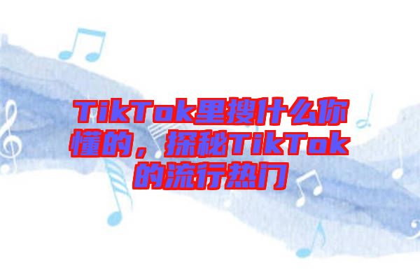 TikTok里搜什么你懂的，探秘TikTok的流行熱門