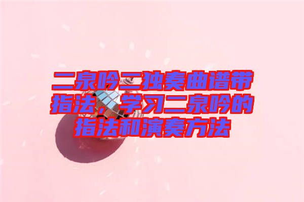 二泉吟二獨奏曲譜帶指法，學(xué)習(xí)二泉吟的指法和演奏方法