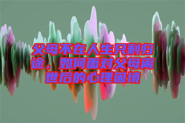 父母不在人生只剩歸途，如何面對父母離世后的心理困境