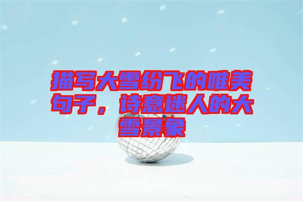 描寫大雪紛飛的唯美句子，詩意迷人的大雪景象