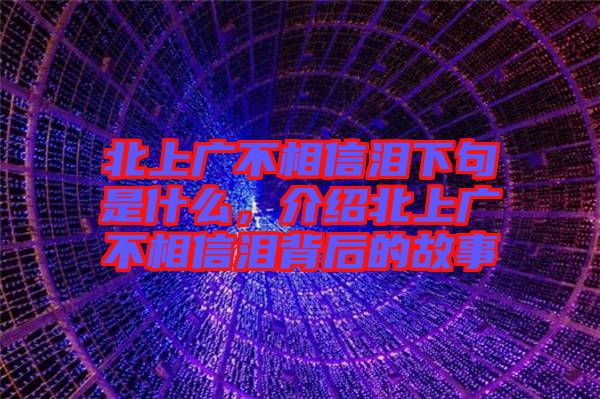 北上廣不相信淚下句是什么，介紹北上廣不相信淚背后的故事