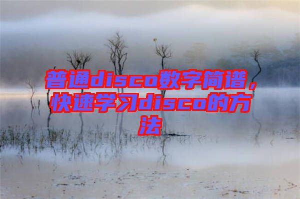 普通disco數(shù)字簡(jiǎn)譜，快速學(xué)習(xí)disco的方法