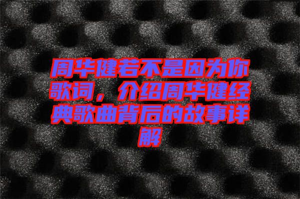 周華健若不是因為你歌詞，介紹周華健經(jīng)典歌曲背后的故事詳解