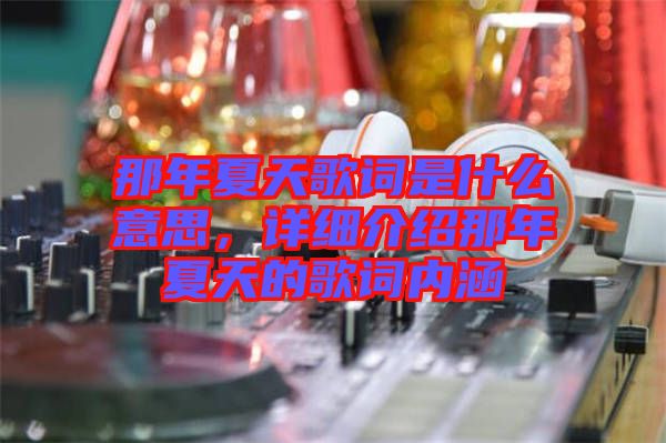 那年夏天歌詞是什么意思，詳細(xì)介紹那年夏天的歌詞內(nèi)涵