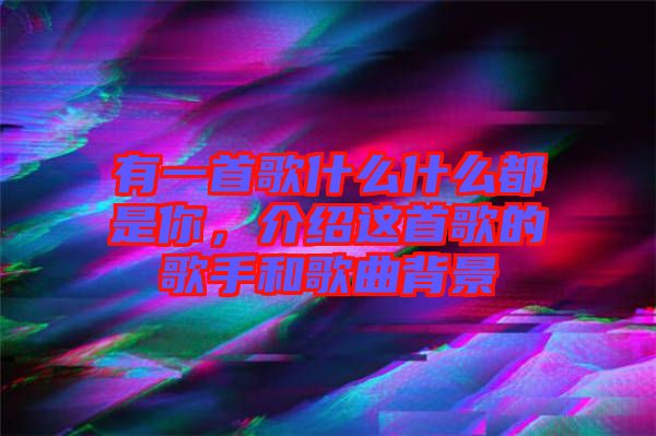 有一首歌什么什么都是你，介紹這首歌的歌手和歌曲背景