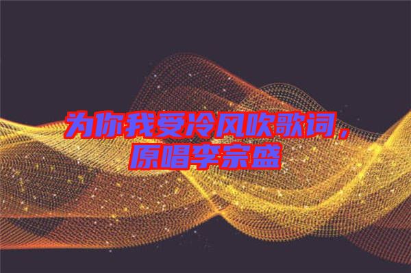 為你我受冷風(fēng)吹歌詞，原唱李宗盛