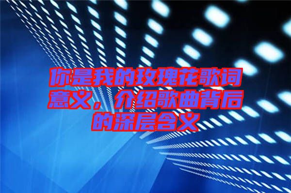 你是我的玫瑰花歌詞意義，介紹歌曲背后的深層含義