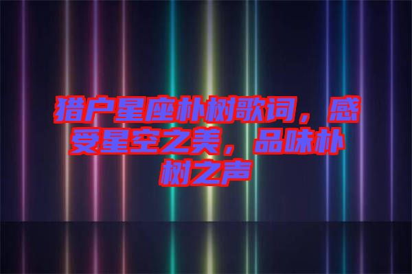 獵戶星座樸樹歌詞，感受星空之美，品味樸樹之聲