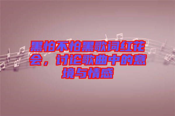 黑怕不怕黑歌詞紅花會，討論歌曲中的意境與情感