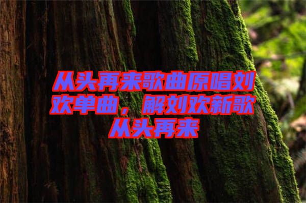 從頭再來歌曲原唱劉歡單曲，解劉歡新歌從頭再來