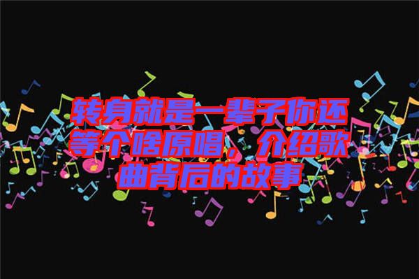 轉(zhuǎn)身就是一輩子你還等個啥原唱，介紹歌曲背后的故事