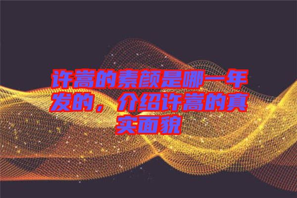 許嵩的素顏是哪一年發(fā)的，介紹許嵩的真實(shí)面貌