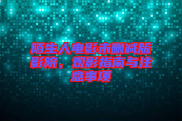 陌生人電影未刪減版影院，觀影指南與注意事項