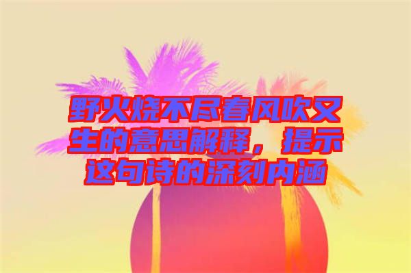 野火燒不盡春風(fēng)吹又生的意思解釋，提示這句詩的深刻內(nèi)涵