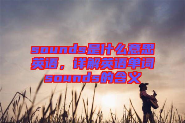 sounds是什么意思英語，詳解英語單詞sounds的含義