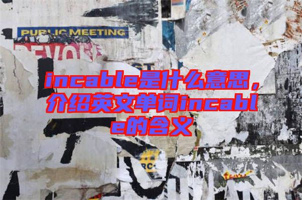 incable是什么意思，介紹英文單詞incable的含義