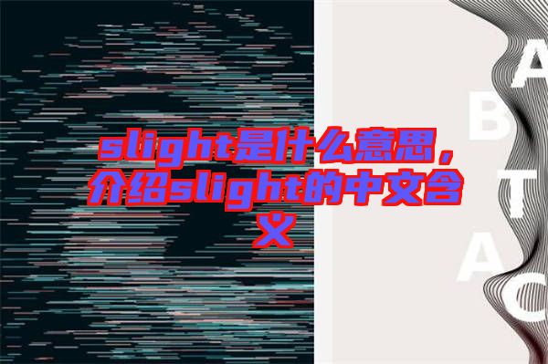 slight是什么意思，介紹slight的中文含義