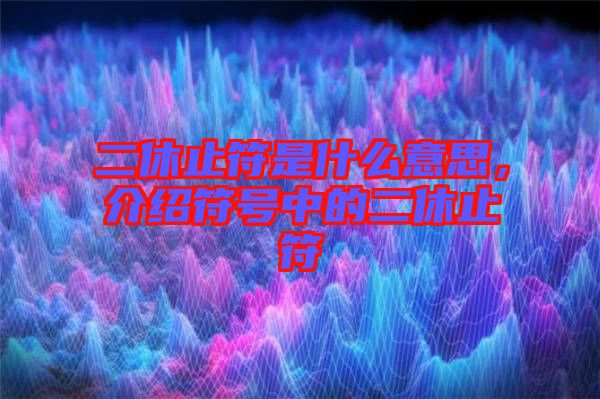 二休止符是什么意思，介紹符號中的二休止符